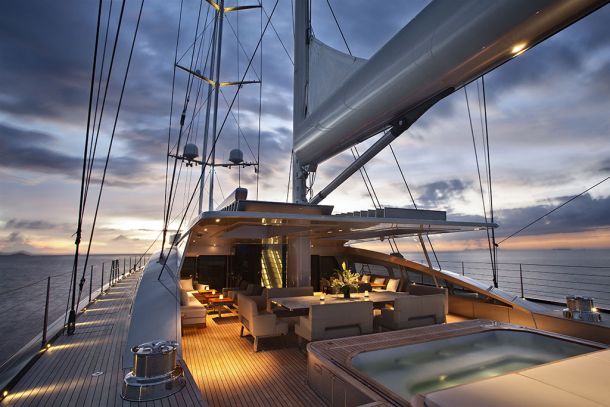 luxury sail yacht deck