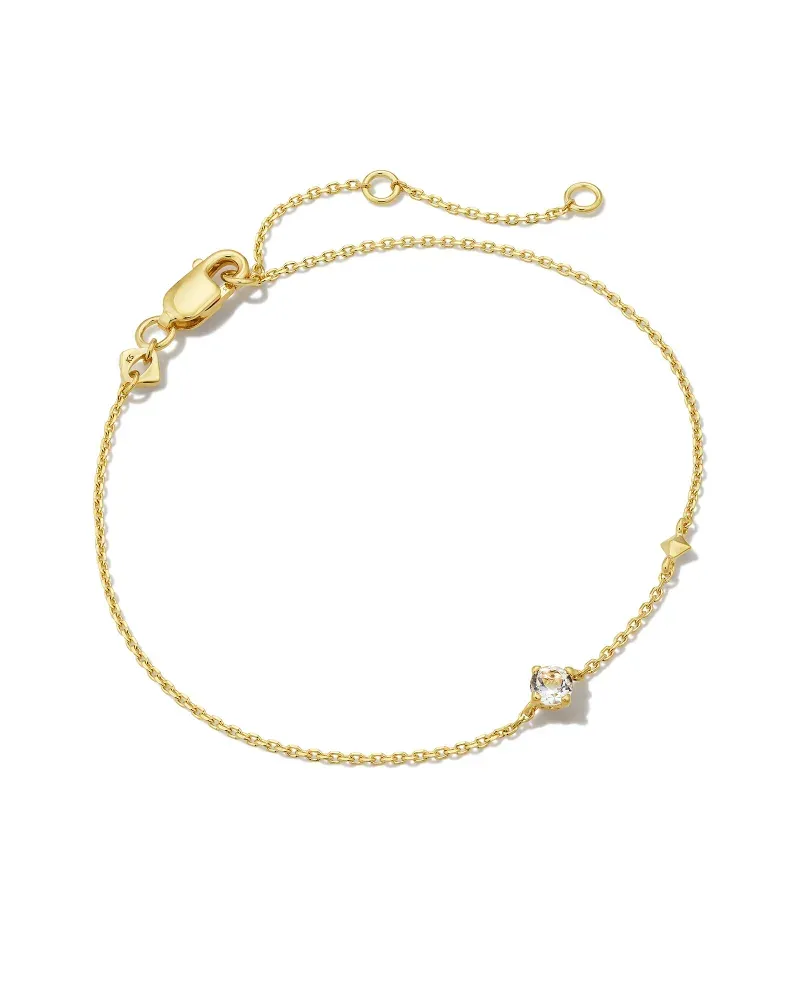 kendra scott maisie delicate chain bracelet 18k yellow gold vermeil white topaz 00 45ef92f8