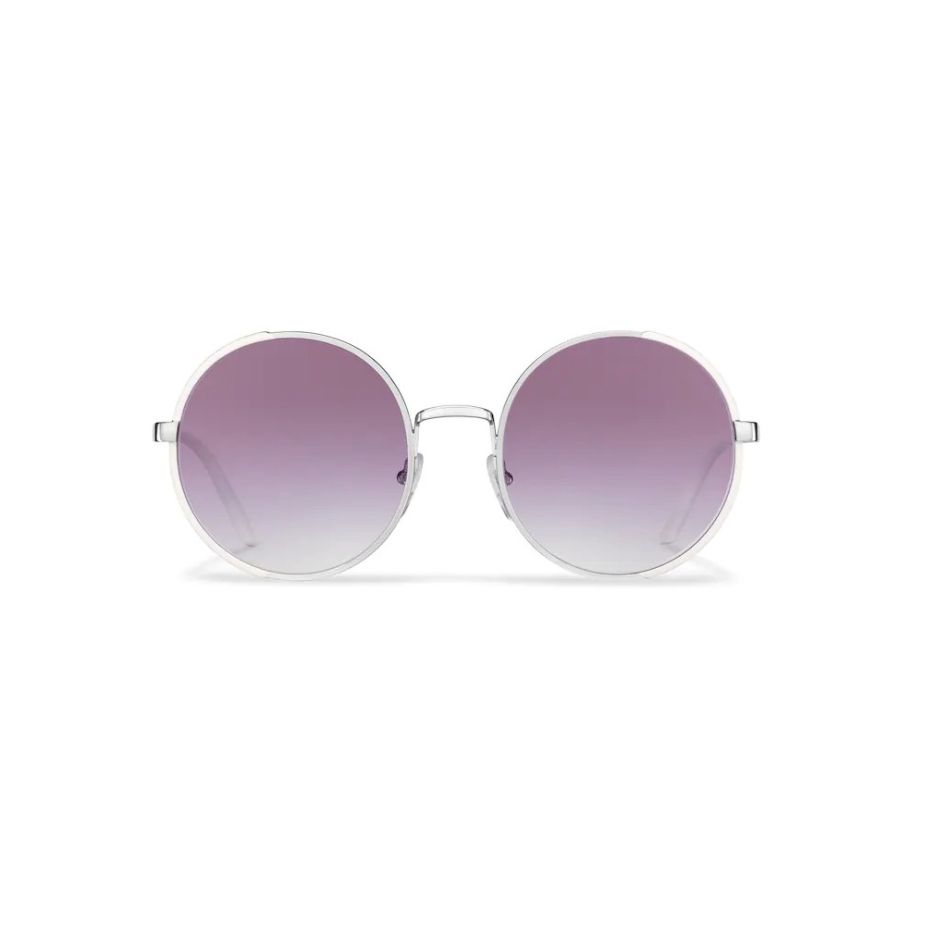 prada prada eyewear round sunglasses opaque chalk white steel gray prada collection sunglasses prada eyewear abdd73c3