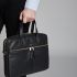 120 103 BLK KNOMO Hanover womens leather laptop briefcase black model female close up 1728x d9695b97